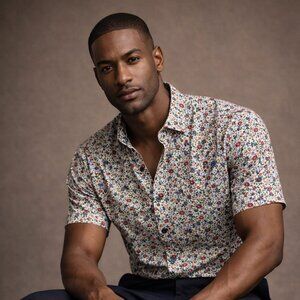 Denim & Flower Ricky Singh Floral Button-Down Shirt – Size Large